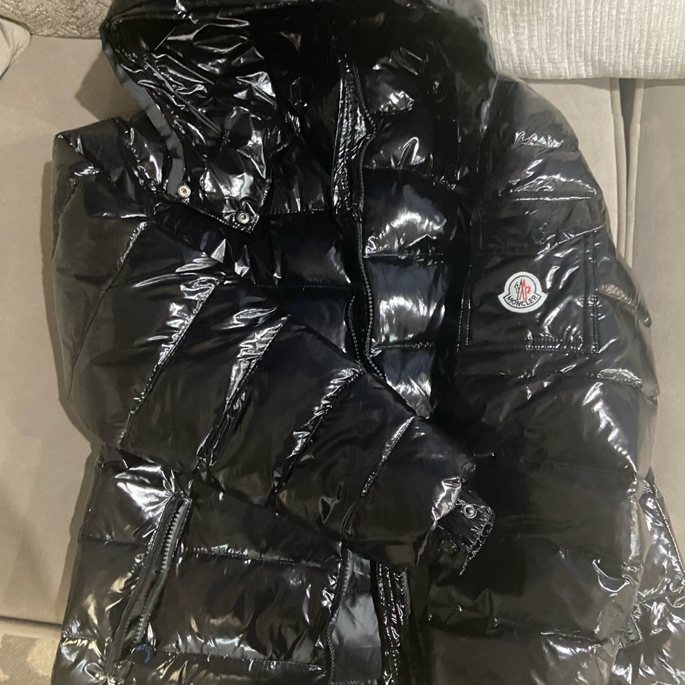 Moncler black Hooded Puffer coat